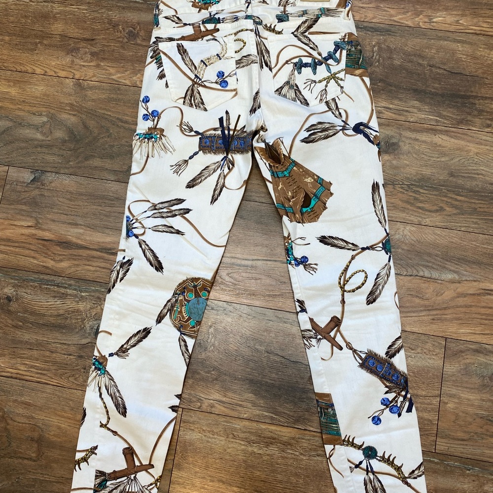 Ralph Lauren Rare Blue Label Native American Indian White Jeans - Sz 27 - Picture 3 of 10